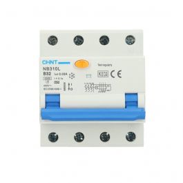 Aardlekautomaat B 20A 3 polig nul Type B 300mA 6kA 81mm RCMB Aardlekautomaat B 20A 3 polig nul Type B 300mA 6kA 81mm RCMB